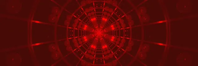 Red Neon Tunnel Kaleidoscope Burst VJ Loop 3:1 Triple Wide 60fps Screensaver