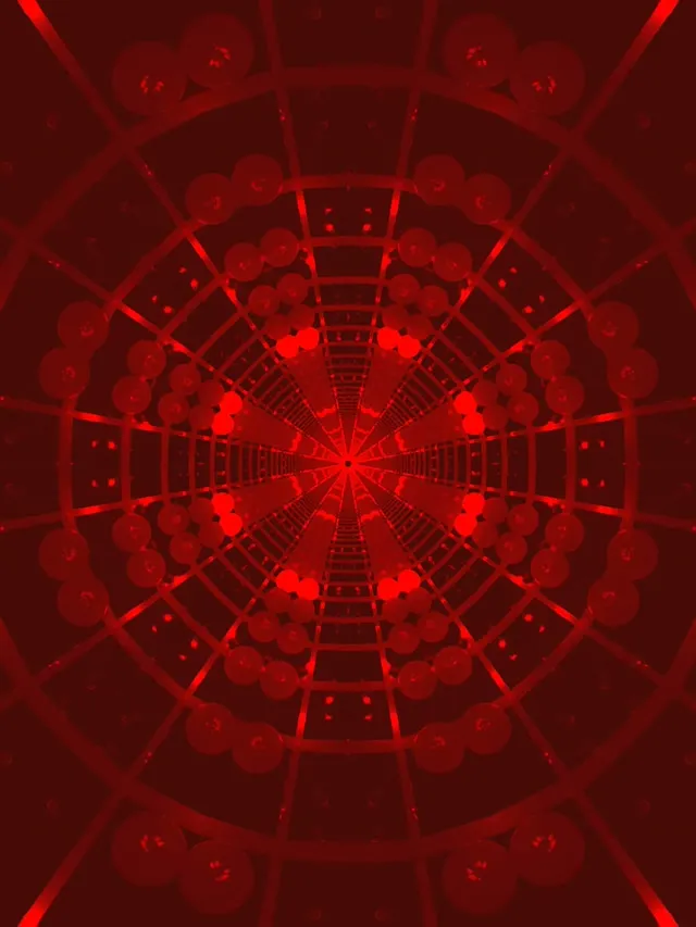 Terowong Neon Merah VJLoops Grid Oktagon 60fps Screensaver 3:4 iPad Portrait