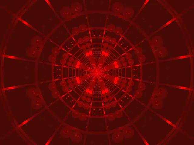 Tunnel Neon Rosso Griglia Orbe Caleidoscopio VJ Loop 4:3 Classic 60fps Screensaver