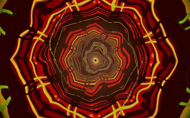 Neon Tunnel Red Spiral Vortex VJ Loop 60fps 16:10 MacBook Screensaver