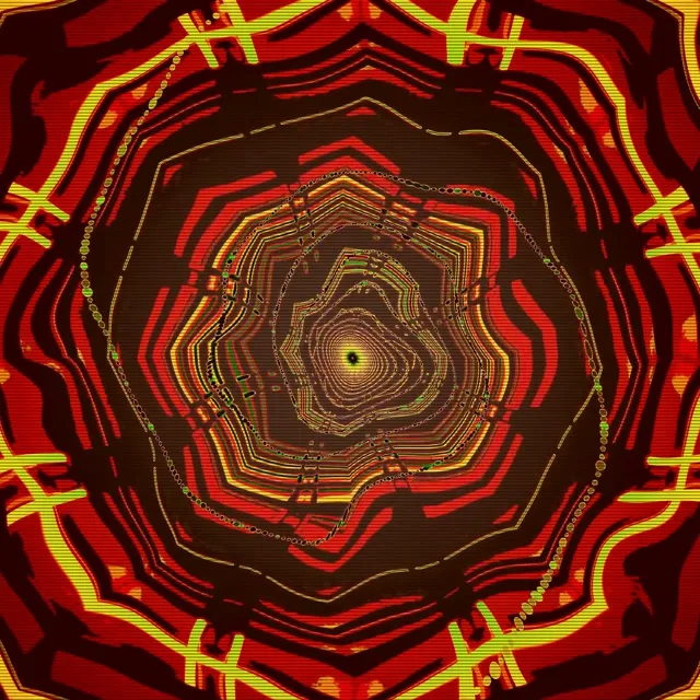 Neon Tunnel Mandala Vortex Red Green 1:1 Square 60fps Screensaver Vj Loop
