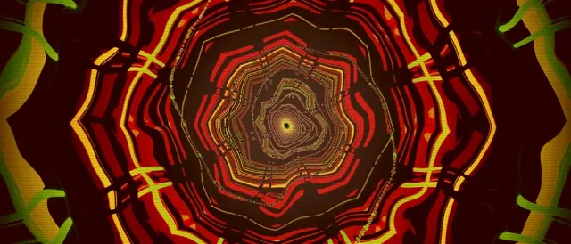 Neon Tunnel Spiraling Octagon Vortex Vj Loop 21:9 Ultrawide 60fps Screensaver