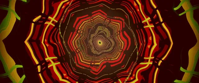 Neon Tunnel Octagon Spiral Vortex VJ Loop 2.39:1 Cinemascope 60fps Screensaver