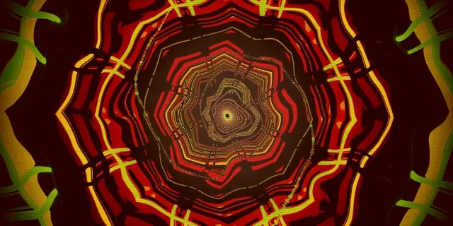 Neon Tunnel Red Gold Spiral Vortex Vj Loop 2:1 Univisium 60fps Screensaver