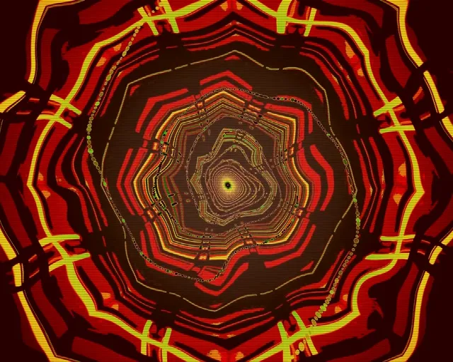 Neon Tunnel Decagon Vortex 5:4 industrial 60fps Screensaver Vj Loop