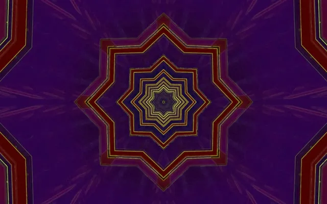 Neon Tunnel Star Kaleidoscope 16:10 MacBook 60fps Screensaver Vj Loop