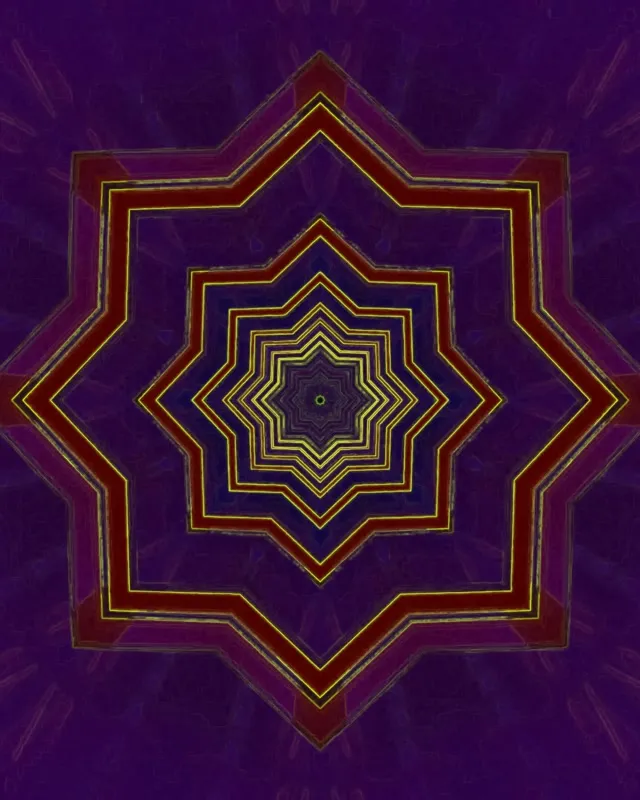 Túnel de Neó Estrella 8-Puntes Vòrtex Porpra Vermell VJ Loop 4:5 Instagram 60fps Protector de pantalla