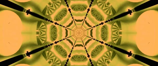 Neonowy Tunel Złoto Zielony Kalejdoskop Wygaszacz VJ Loop 2.39:1 Cinemascope 60fps