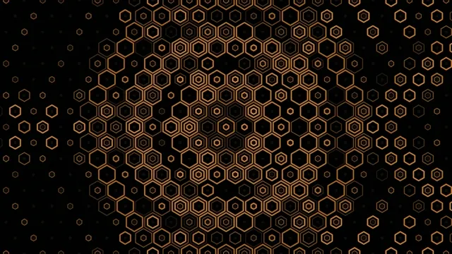 Gold Hexagon Pattern Animation on Black Background