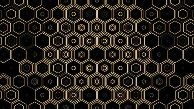 Gold Hexagon Pattern Loop - 4K Ultra HD Background