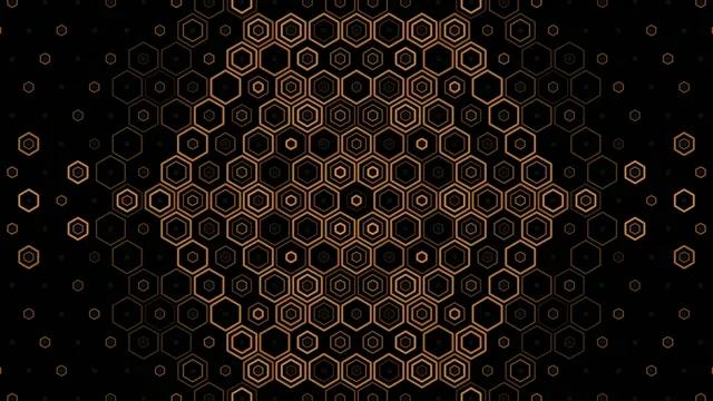 Gold Hexagon Pattern Motion Background 4K