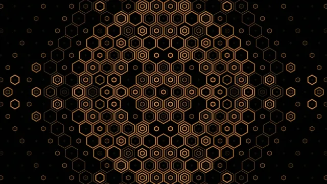 Gold Hexagon Pattern Motion Background 4K