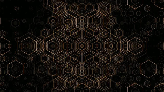 Gold Hexagon Pattern Motion Graphics 4K