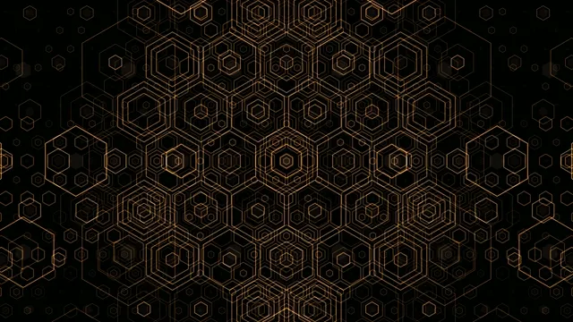 Gold Hexagon Pattern Motion Graphics 4K