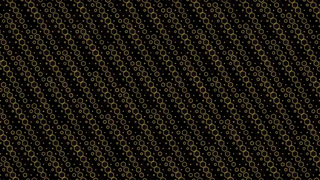 Gold Hexagon Pattern on Black Background 4K