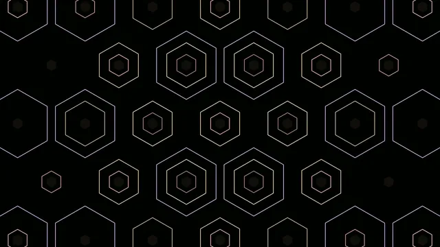 Gold Hexagons Geometric Pattern Motion 4K