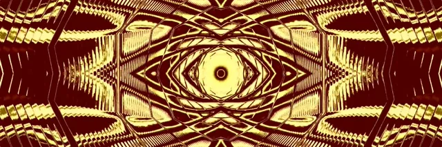 Terowongan Neon Kaleidoscope Emas Screensaver 3:1 Triple Wide 60fps VJLoops