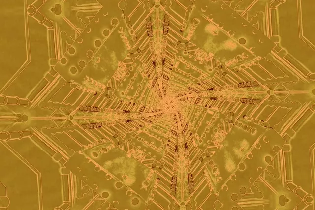 Neoon tunnel kuld vooluahel kaleidoskoop VJ Loop 3:2 Surface 60fps ekraanisäästja