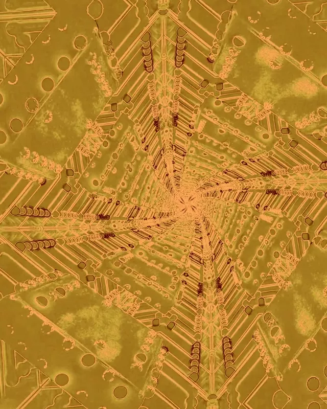 Tunel Neon Caleidoscop Circuit Auriu Vj Loop 4:5 Instagram 60fps Screensaver