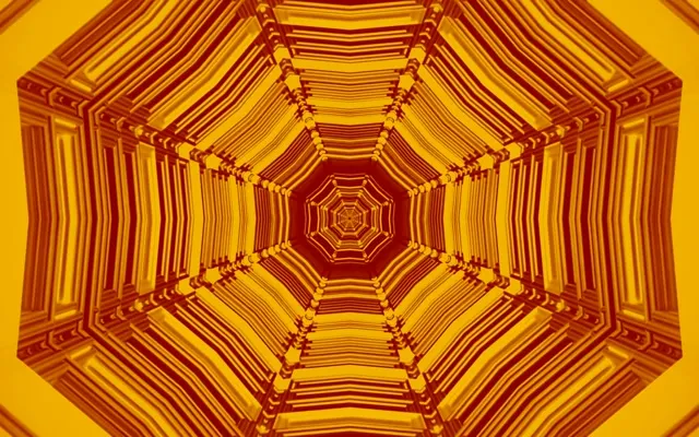 Amber Octagon Neon Tunnel Vj Loop 60fps 16:10 Macbook Screensaver