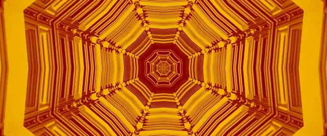 Amber Neon Tunnel Octagon Vortex VJ Loop 2.39:1 Cinemascope 60fps Screensaver