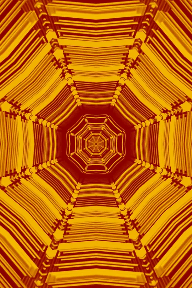 Neonin tunneli ambra kahdeksankulmio pyörre Vj Loop 2:3 Photo Portrait 60fps Screensaver