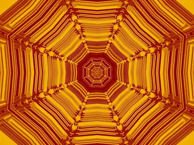 VJ Loop Neon Tunnel Oktagon Vortex Bernstein Gold 4:3 Classic 60fps Bildschirmschoner