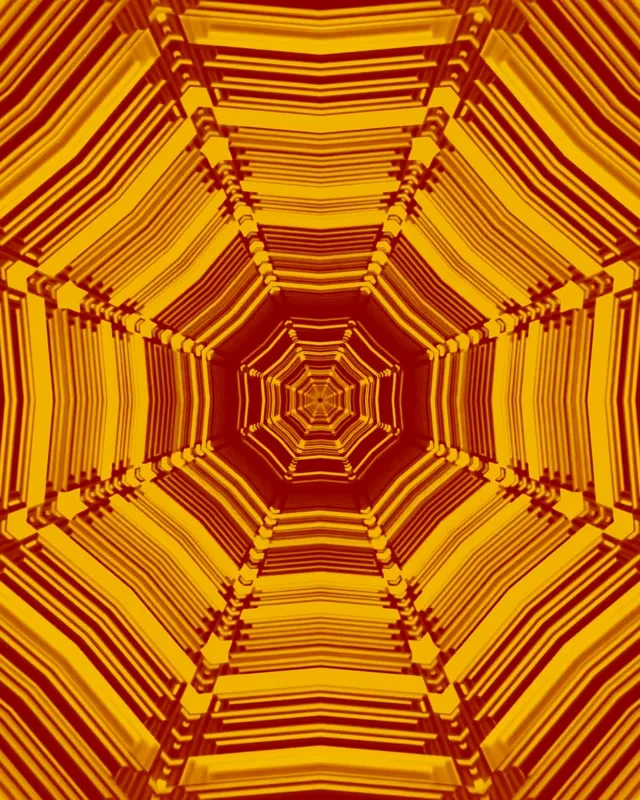Neon Tunnel Amber Octagon Vortex VJ Loop 4:5 Instagram 60fps Screensaver