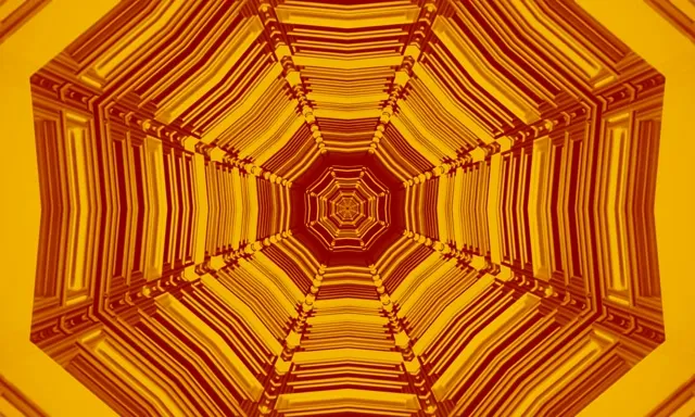 Túnel Neon Vòrtex Octàgon Àmbar VJLoops 60fps 5:3 Wide Salvapantalles