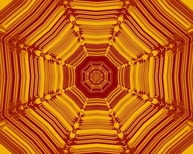 Neonový tunel jantarový osmiúhelník vír 5:4 Industrial 60fps šetřič obrazovky VJ Loop