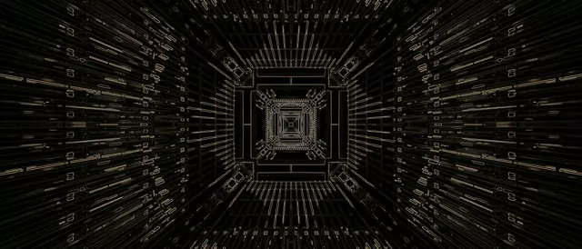 Neon Tunnel Gold Square Vortex Vj Loop 21:9 Ultrawide 60fps Screensaver