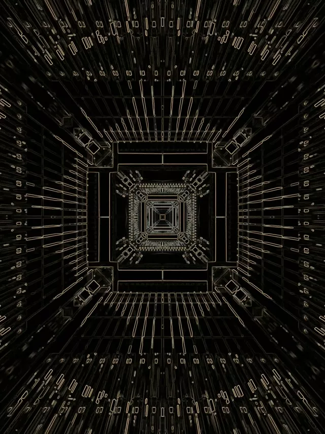 Неоновый туннель золотая схема сетка VJ Loop 60fps 3:4 iPad портрет заставка