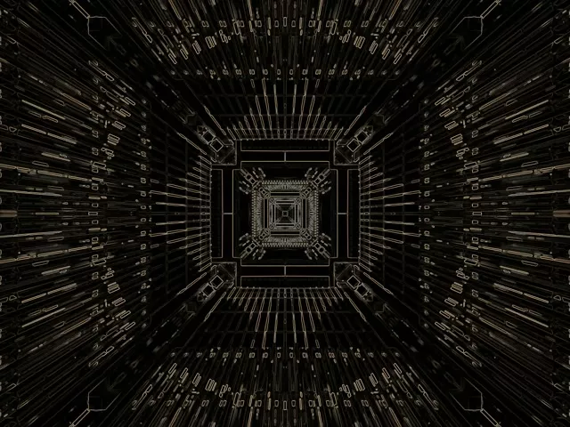 Neon tunel zlatna kola mreža VJ Loop 4:3 klasičan 60fps čuvar ekrana