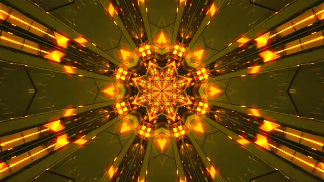 Guld Neon Tunnel Pauseskærm 4K UHD 60fps VJ Loop PC