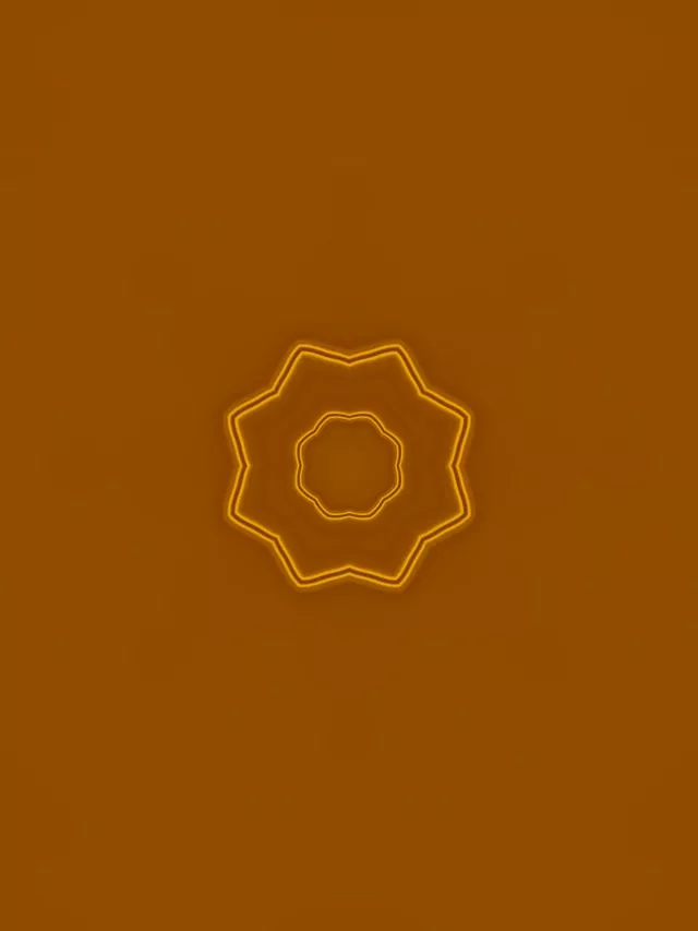 ネオントンネル ゴールデン 9ポイント スター マンダラ VJループ 3:4 iPad ポートレート 60fps スクリーンセーバー