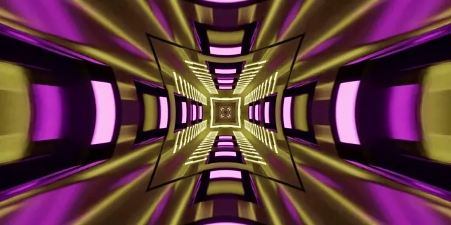 Neon Tunnel Gold Purple Cross Vortex Vj Loop 2:1 Univisium 60fps Screensaver