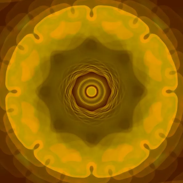 Golden Concentric Neon Tunnel VJ Loop 1:1 Square 60fps Screensaver