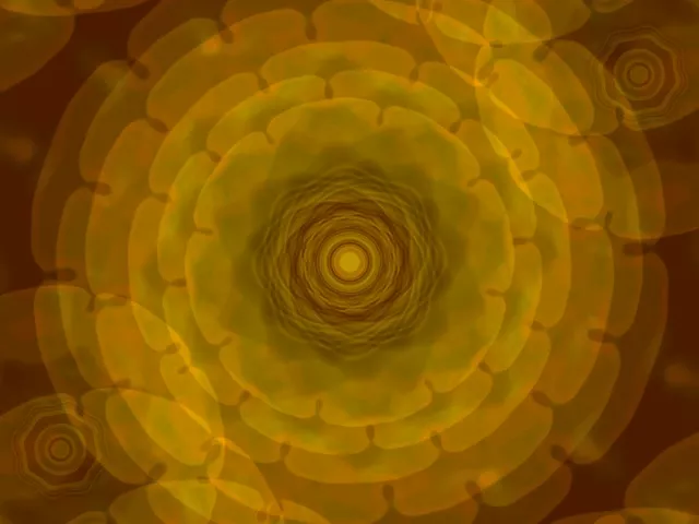 Terowongan Neon Emas Konsentrik VJLoops 4:3 Classic 60fps Screensaver