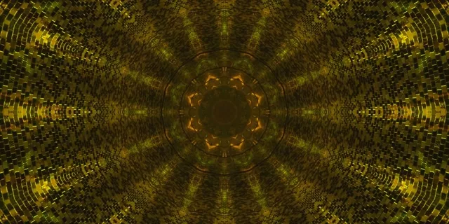 Goue Fraktale Kaleidoskoop Neon Tonnel VJLoops 2:1 Univisium 60fps Skermbeskermer