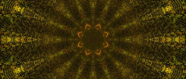 Golden Fractal Kaleidoscope Neon Tunnel Vj Loop 21:9 Ultrawide 60fps Screensaver