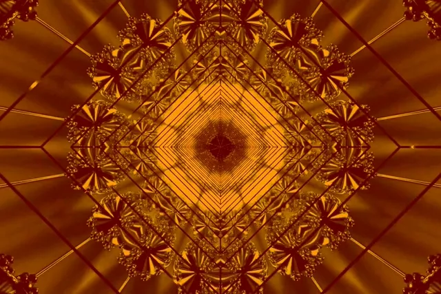 Kuldne Fraktaal Neoon Tunnel Ekraanisäästja 3:2 Surface 60fps Vj Loop