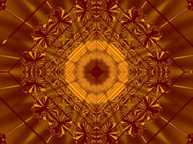 Zeltainais Fraktāļa Neona Tunelis Ekrānsaudzētājs 4:3 Classic 60fps VJ Loop PC