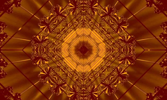 Золотий Фрактальний Неоновий Тунель Скрінсейвер 5:3 Wide 60fps VJ Loop