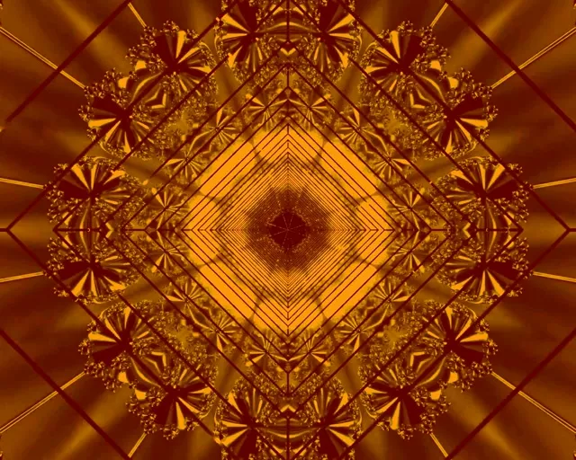 Túnel Neón Fractal Dourado Protector de Pantalla 5:4 industrial 60fps VJ Loop