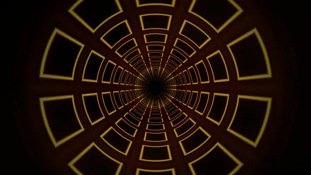 Golden geometric tunnel 4K UHD widescreen motion background loop
