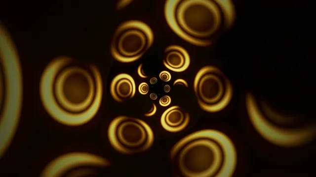 Golden Glowing Circles Abstract 4K Motion