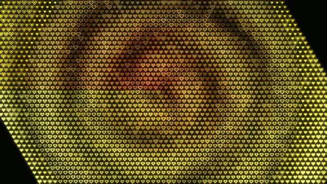 Golden Heart Pattern Animation - 4K Background