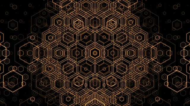 Golden Hexagon Geometric Pattern 4K Background