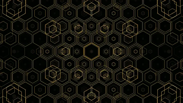 Golden Hexagon Geometric Pattern 4K UHD Background