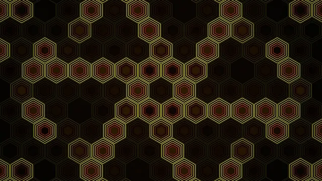 Golden Hexagon Network Animation 4K